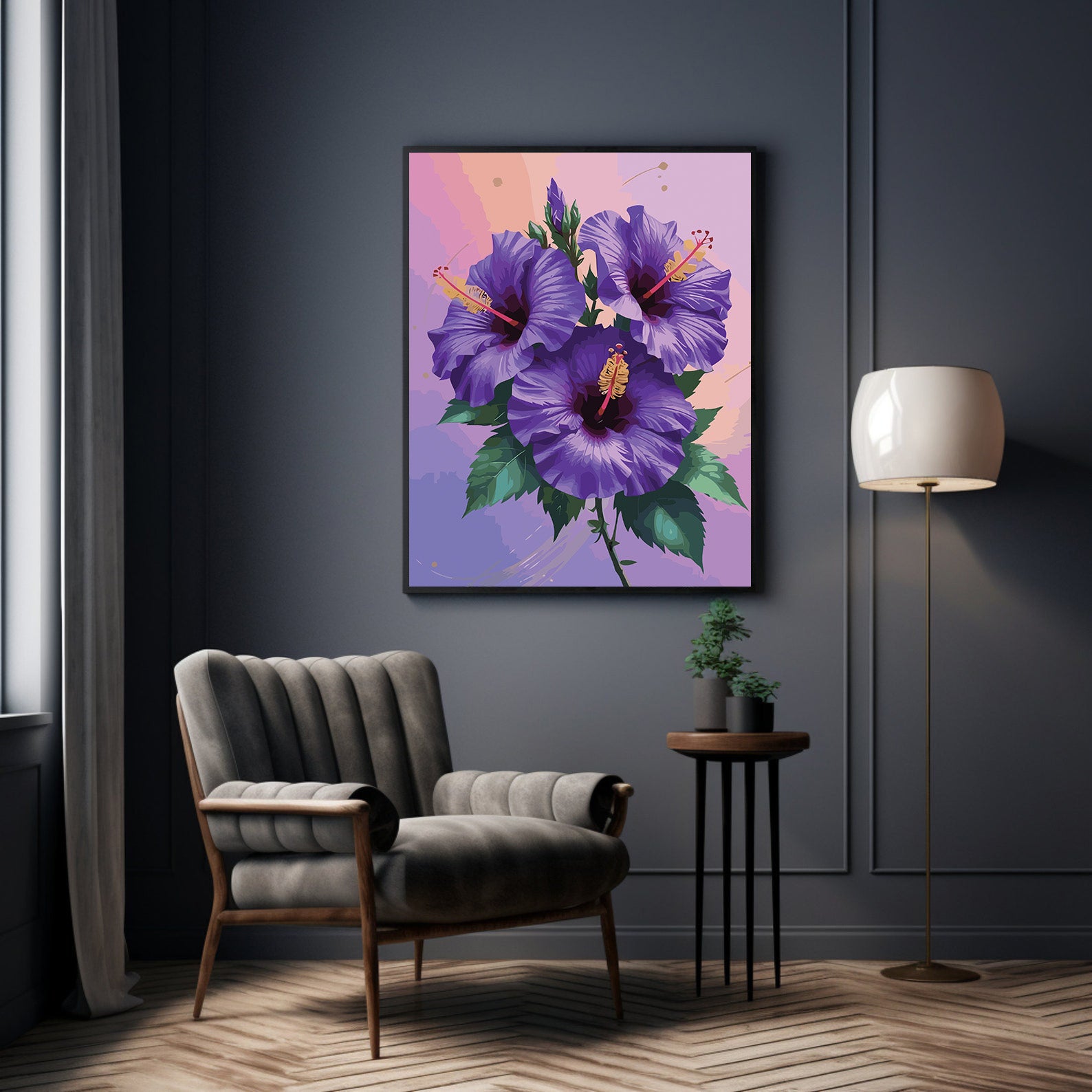 Pictura pe Numere – Trio de hibiscus 7177