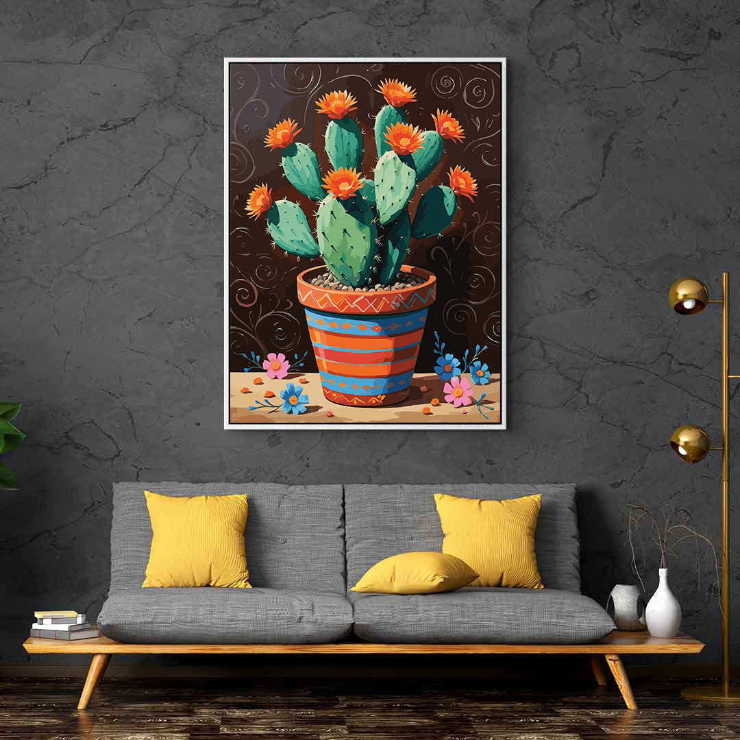 Pictura pe Numere – Cactus in vas pictat 6848