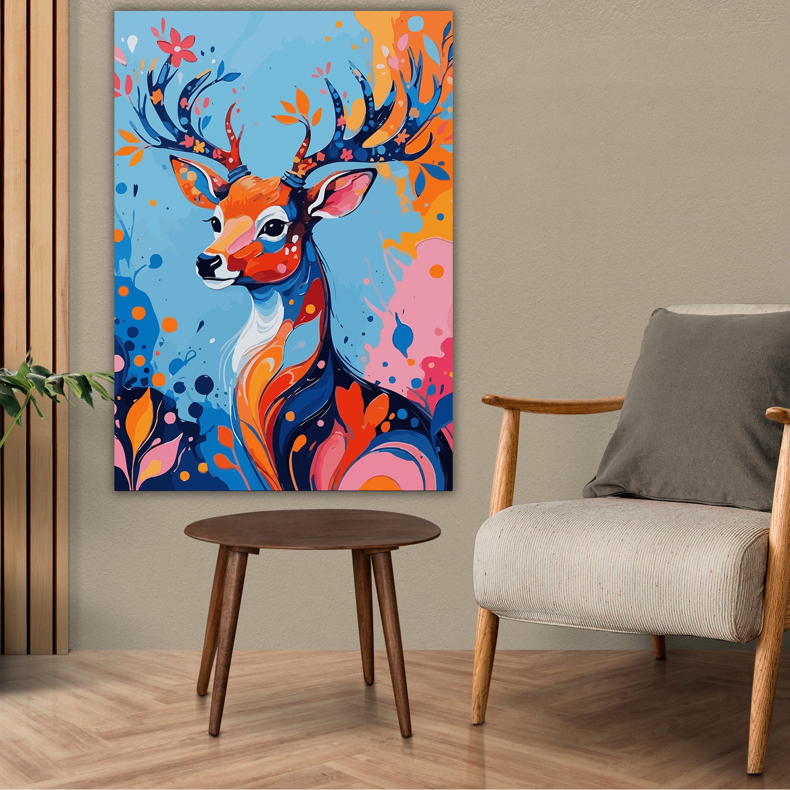 Pictura pe Numere – Cerbul in culori vii 7439