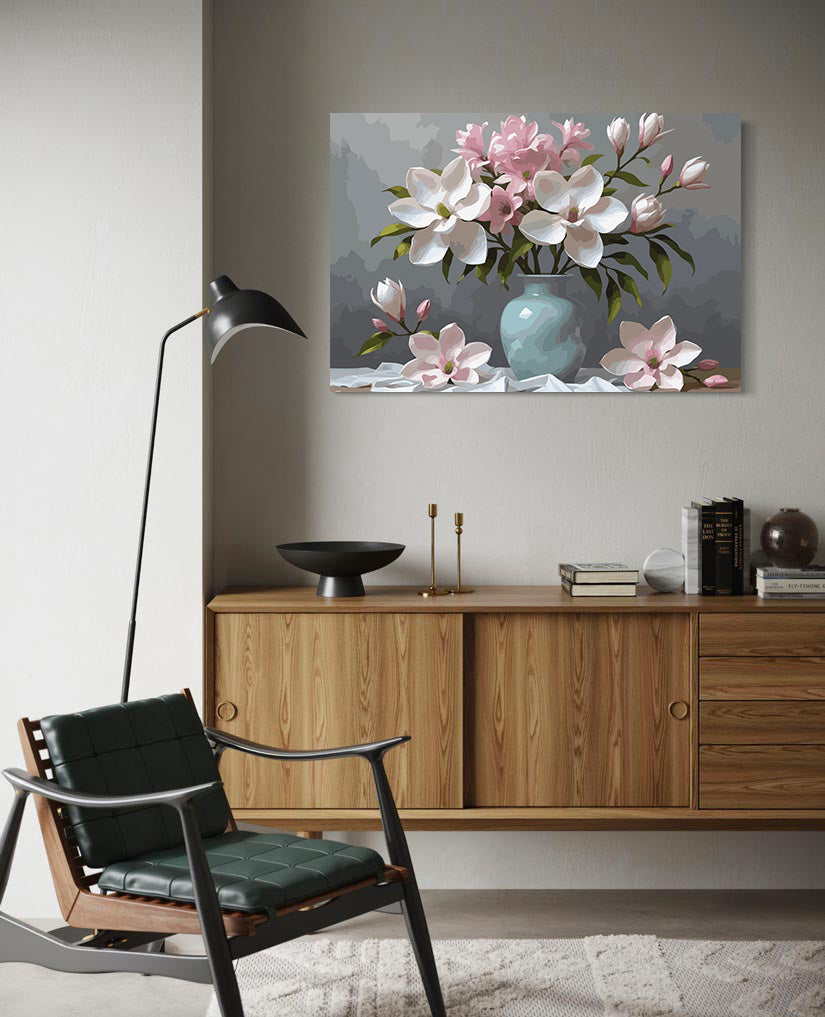 Pictura pe Numere – Magnolii in portelan 7173