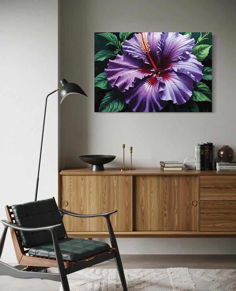 Pictura pe Numere – Hibiscus violet 7274