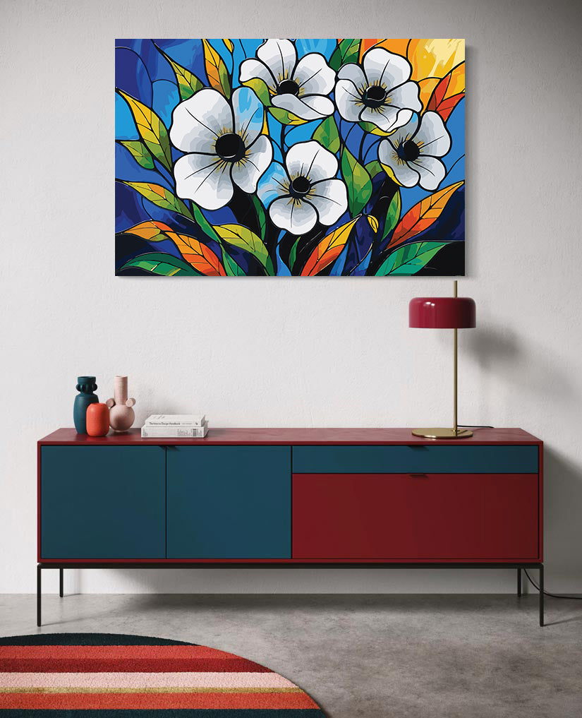 Pictura pe Numere – Anemone in vitraliul noptii 7231
