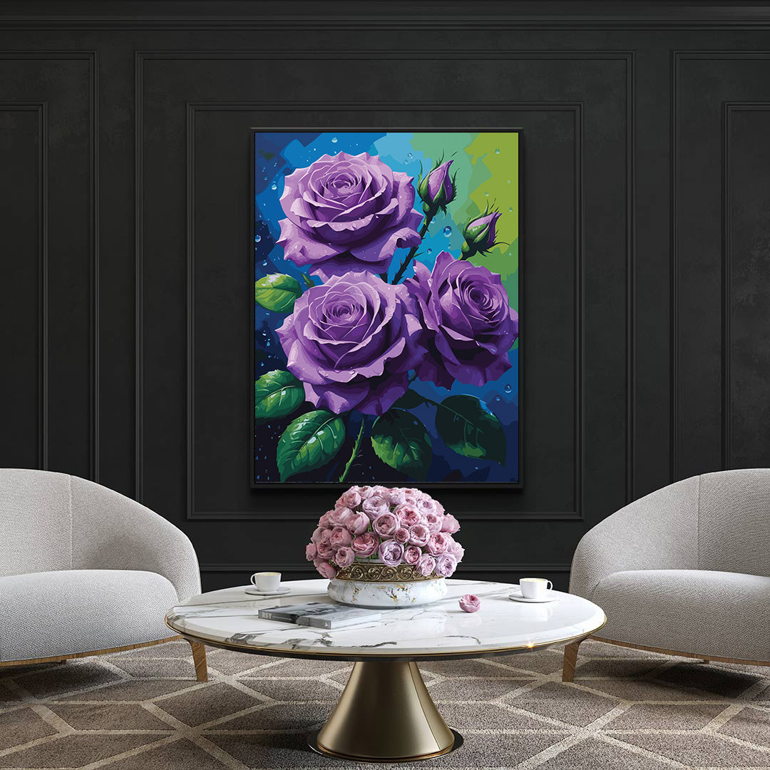 Pictura pe Numere – Trandafiri violet 7115