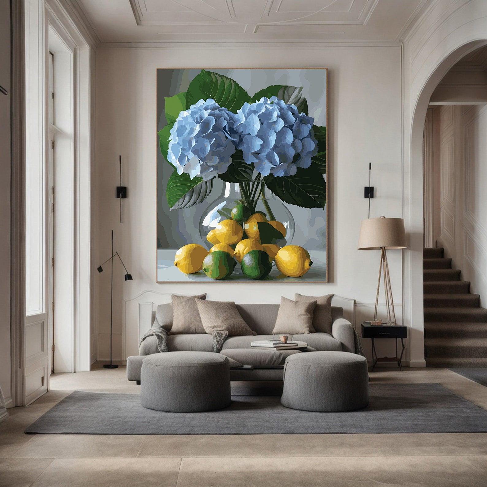 Pictura pe Numere – Hortensii si citrice 7239