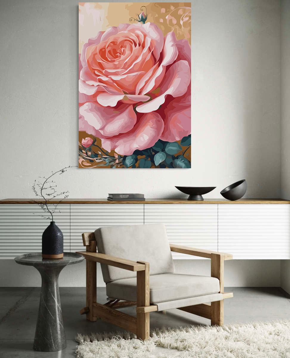 Pictura pe Numere – Trandafir catifelat 7047