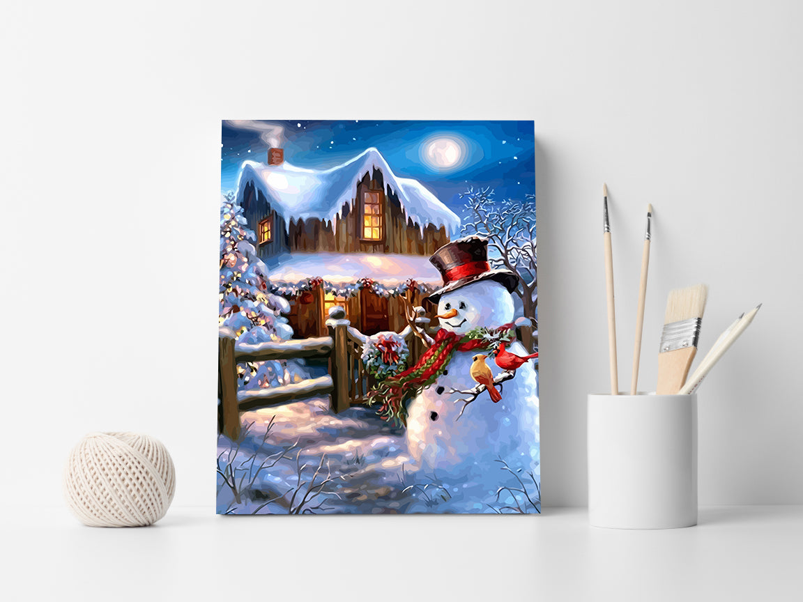 Set Pictură pe numere – Om De Zăpadă La Ușă 6130