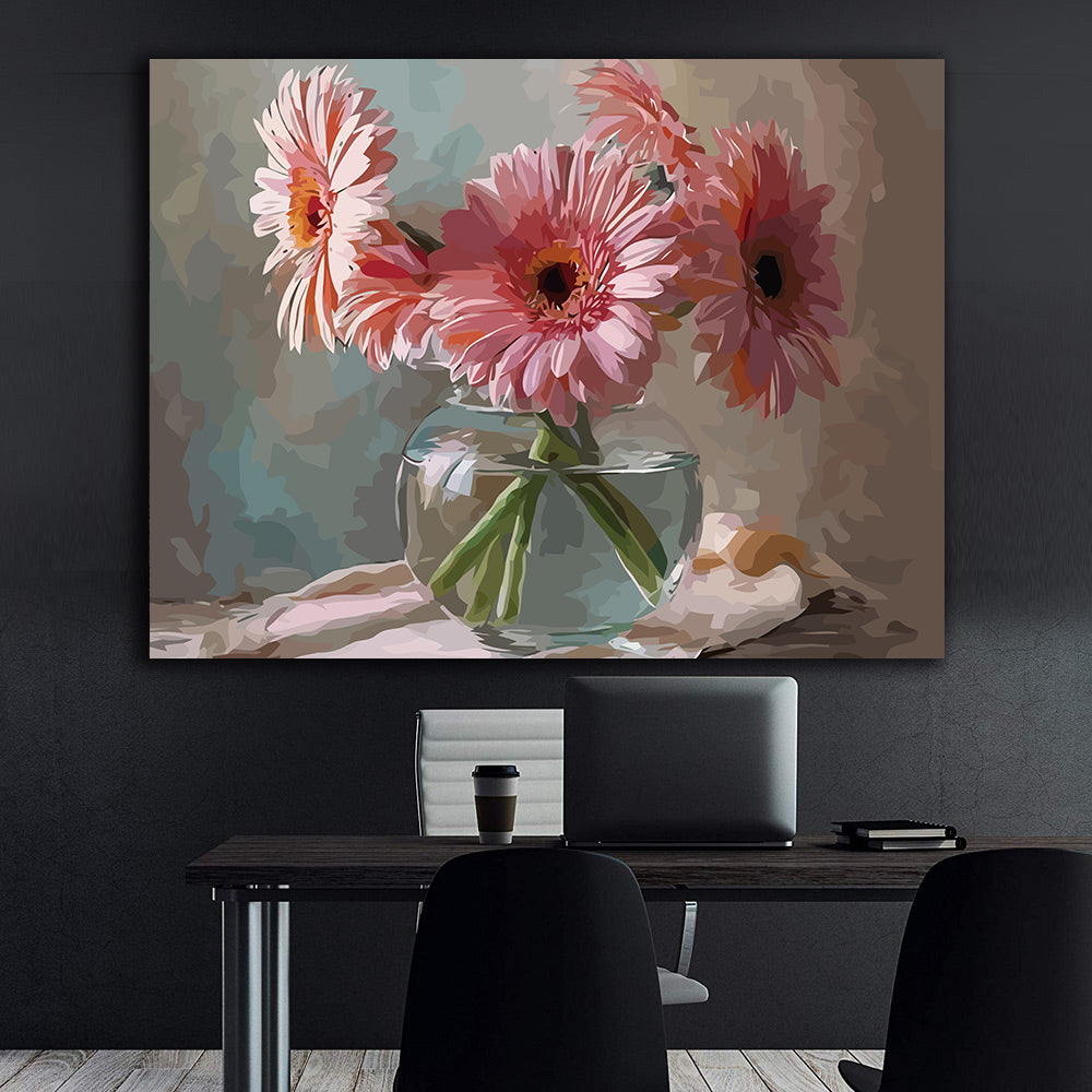Pictura pe Numere Crizanteme Pastelate 6515