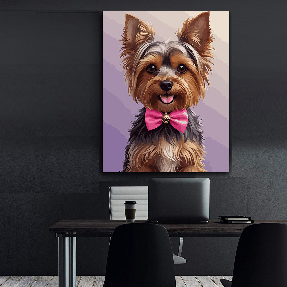 Pictura pe Numere – Eleganta micului yorkie 7499
