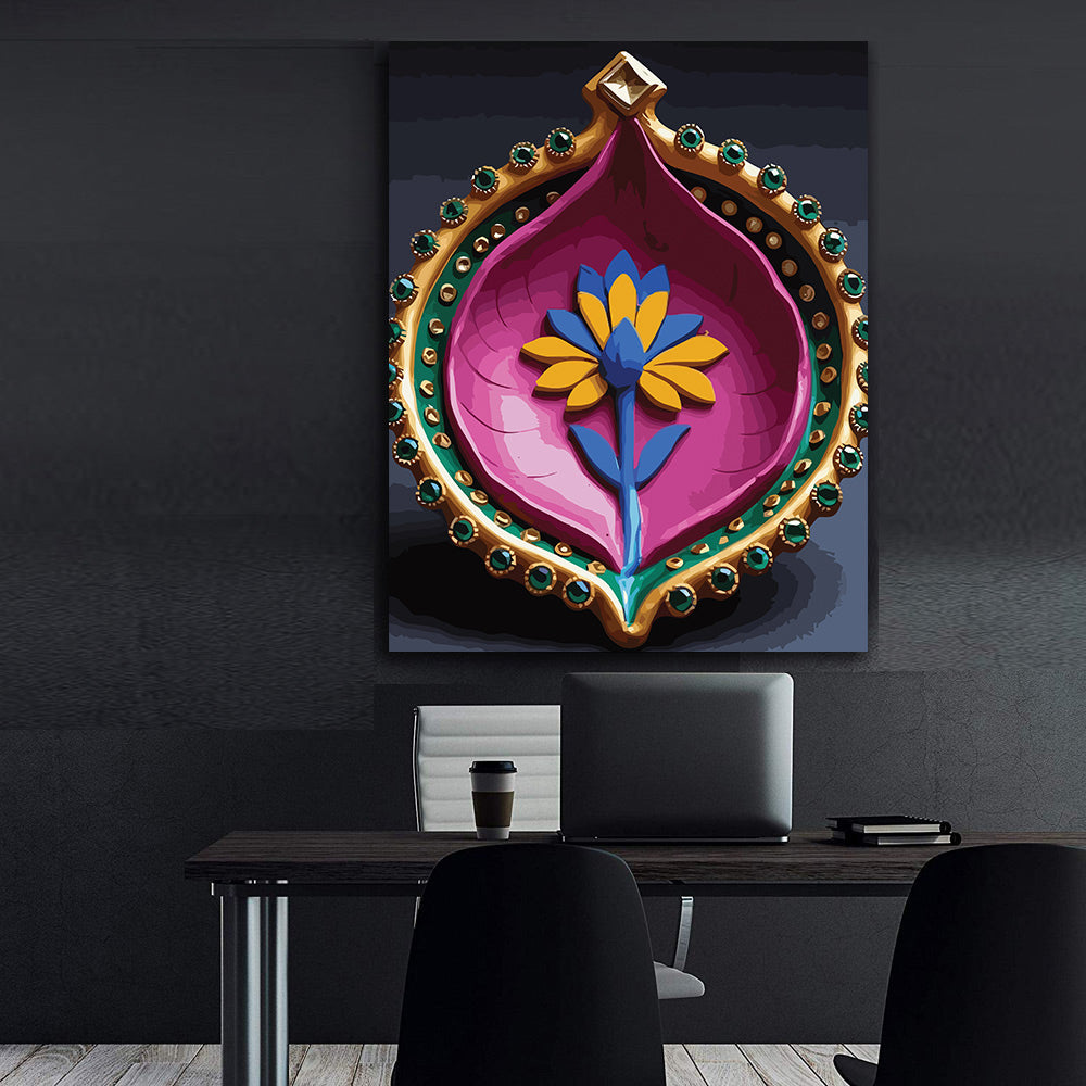 Pictura pe Numere – Floare de smarald 7023