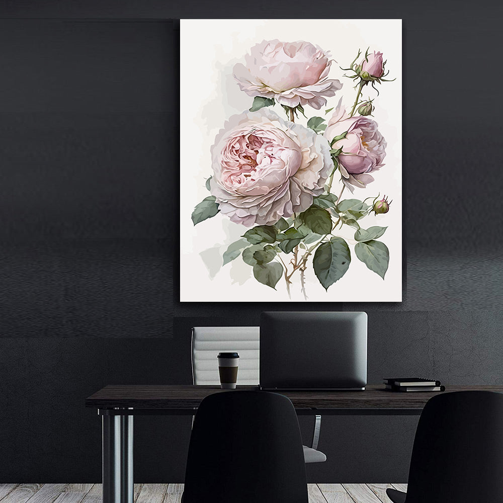 Pictura pe Numere – Bujori roz 6528