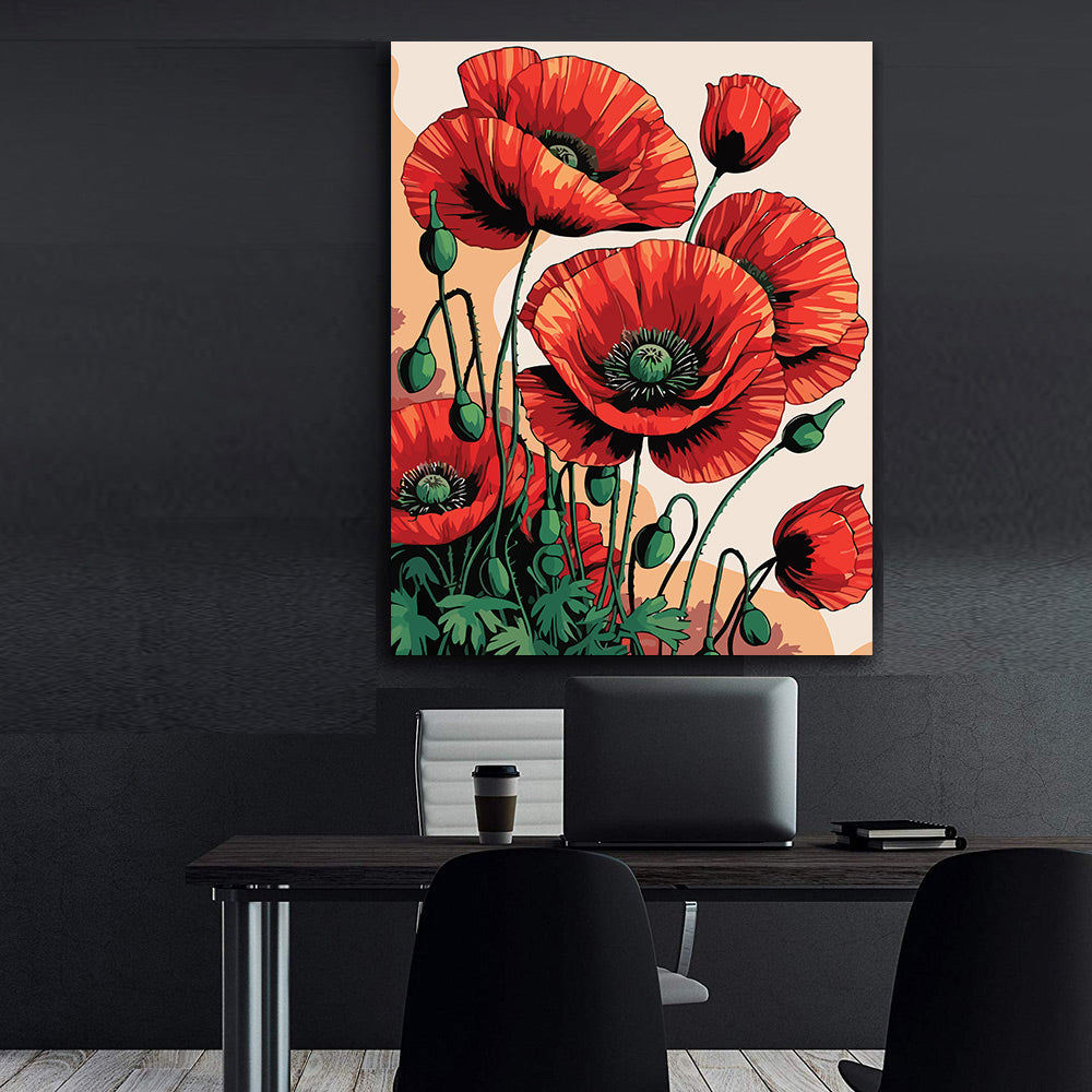 Pictura pe Numere – Mac salbatic 7070