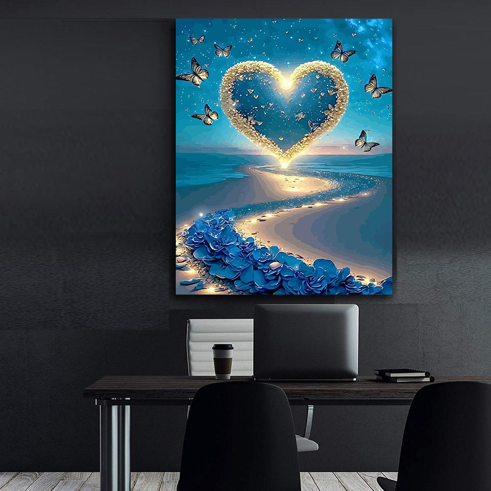 Set Pictură pe numere – Inimă Și Fluturi 6420