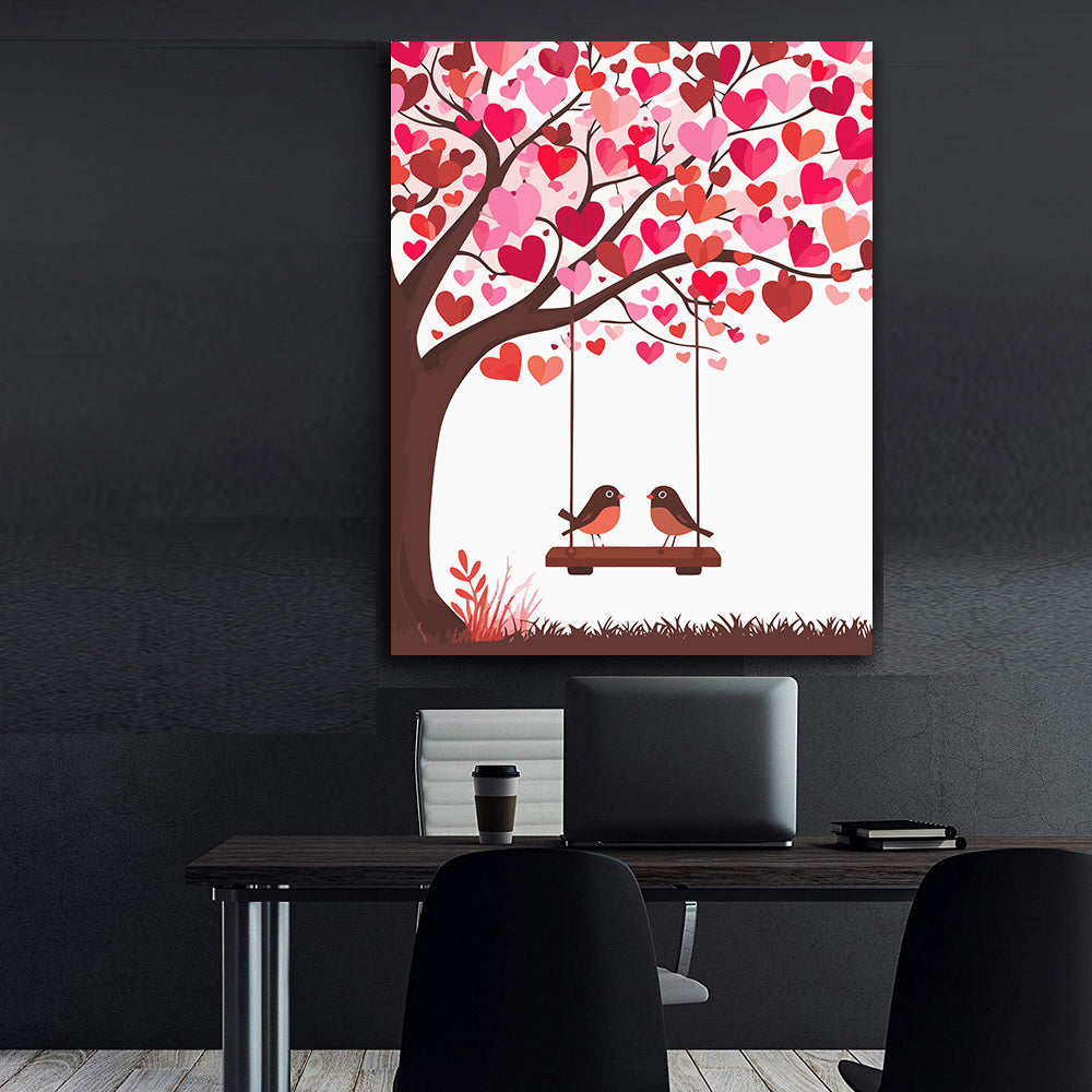 Set Pictură pe numere – Păsărele Îndrăgostite 6464