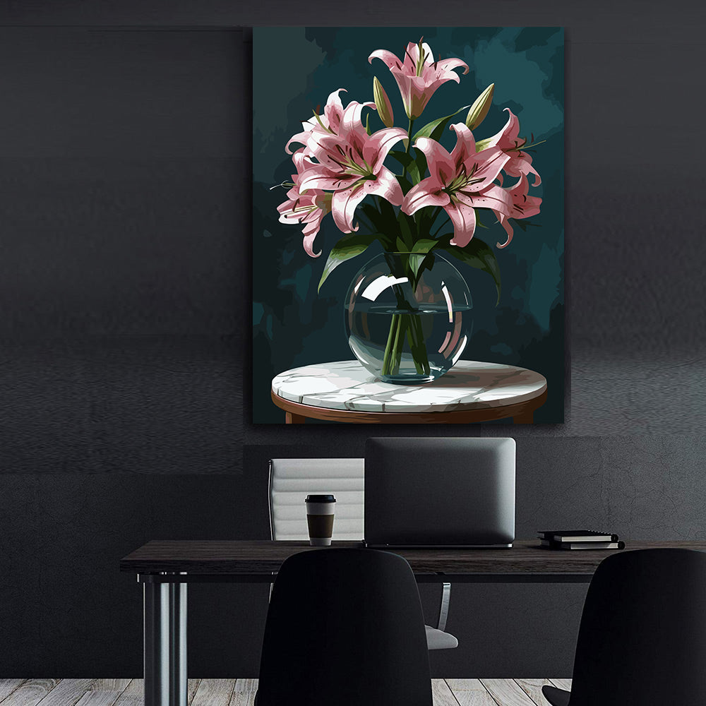 Pictura pe Numere – Crinii roz 6815