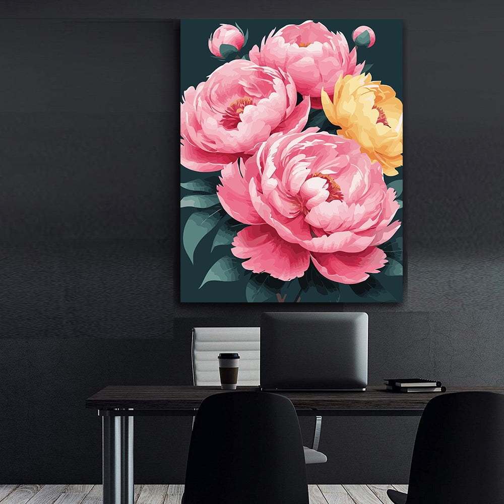 Pictura pe Numere – Bujori regali 7288