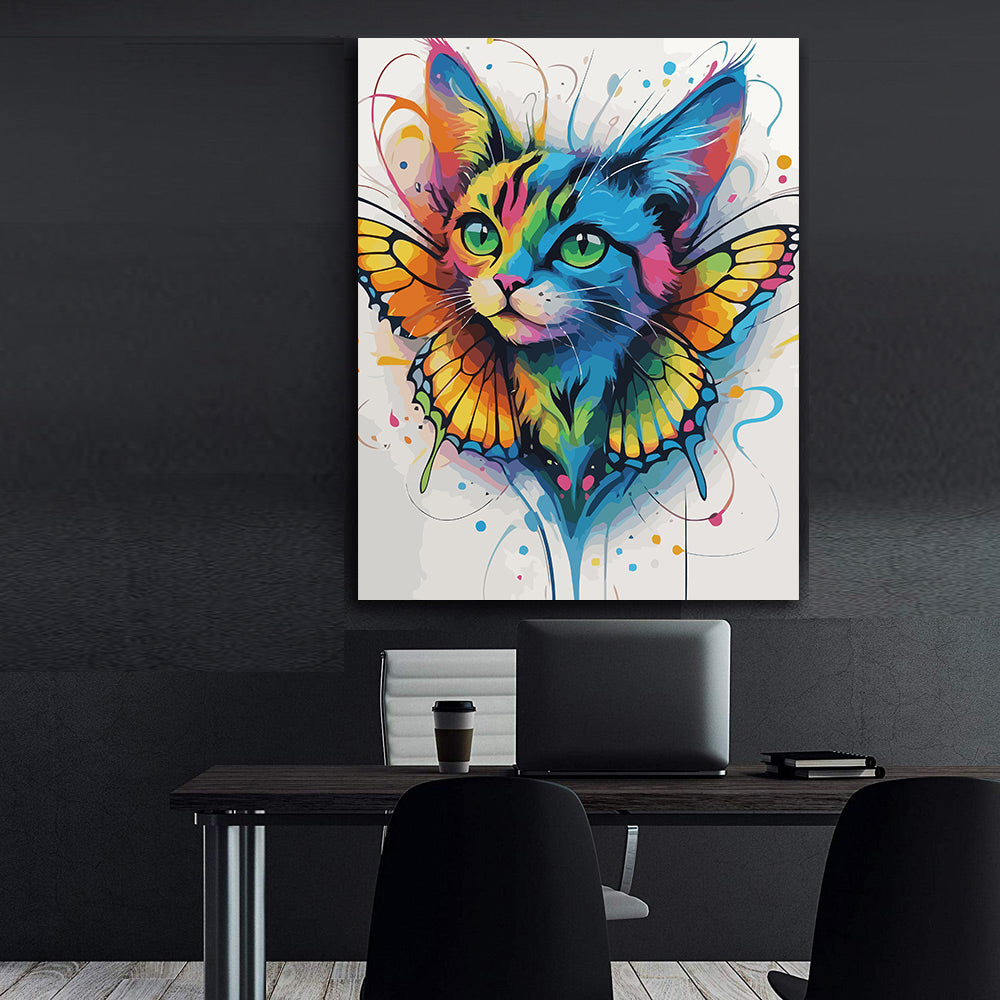 Pictura pe Numere – Pisica fluture 7495