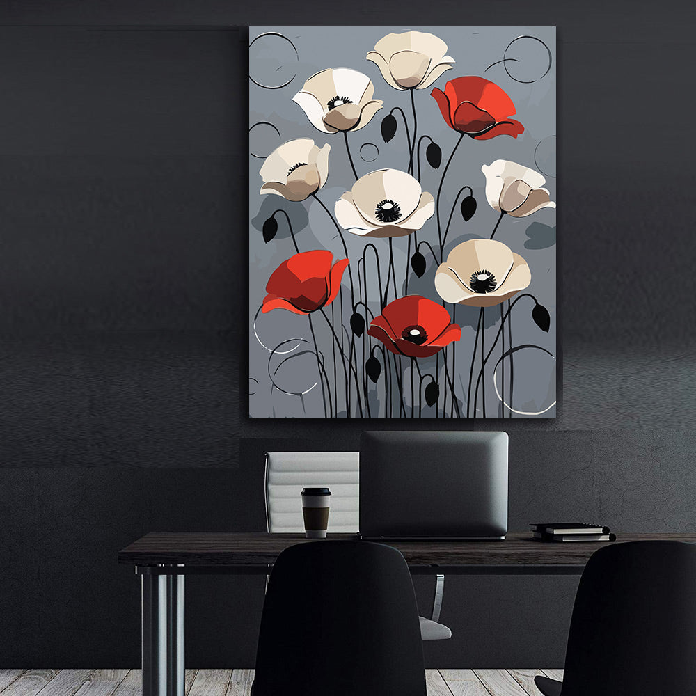 Pictura pe Numere – Contrast de maci 7018