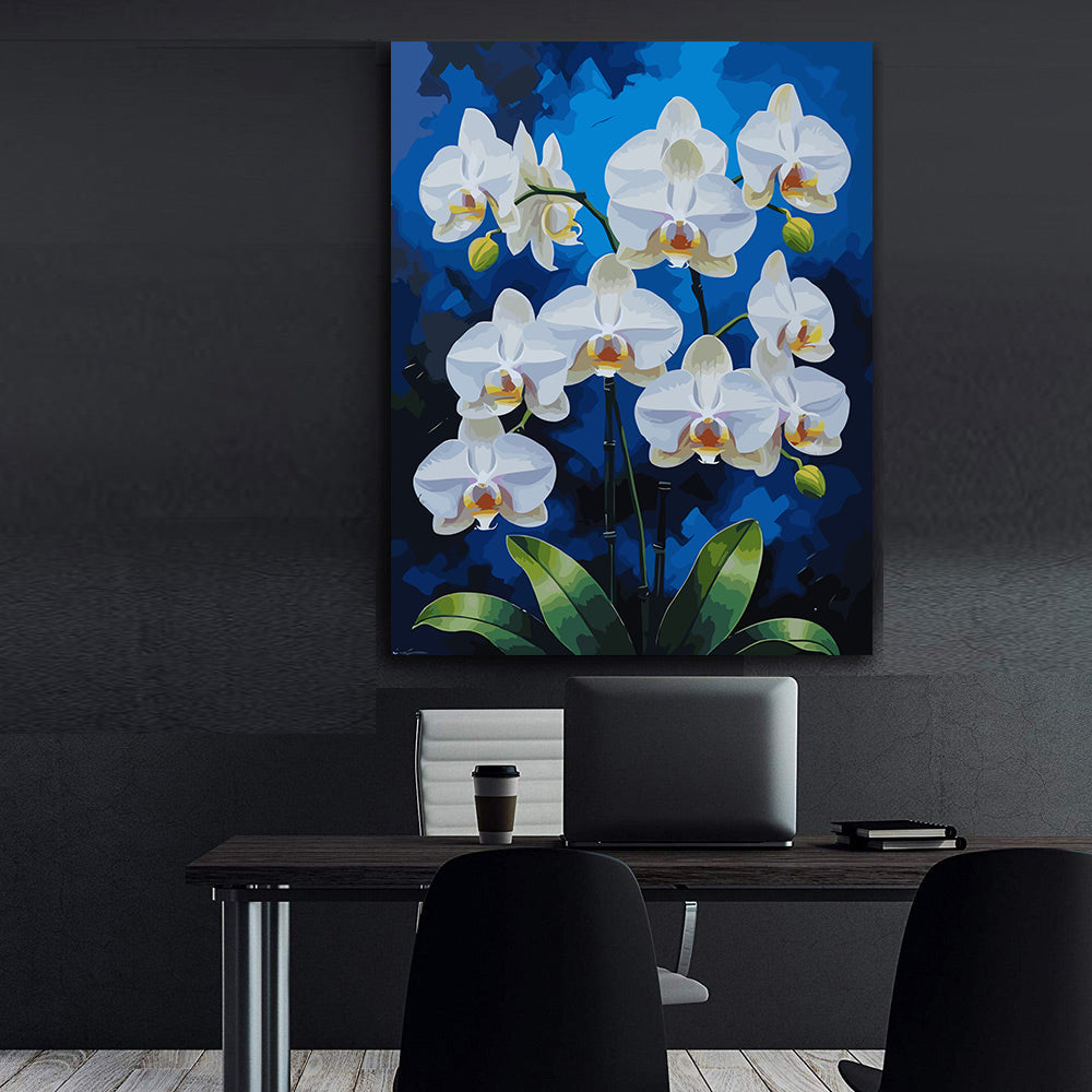 Pictura pe Numere – Orhideea Alba 6820