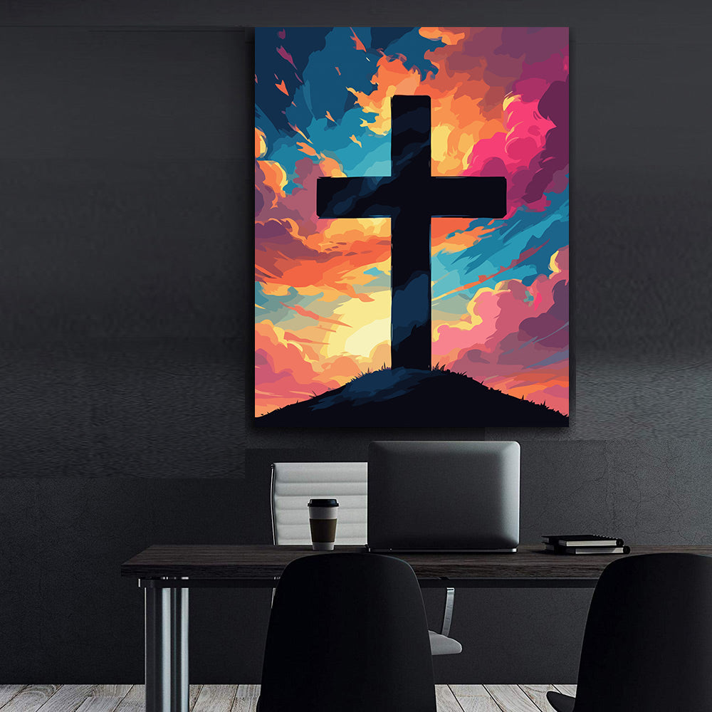 Set Pictură pe numere – Cruce La Apus 6330
