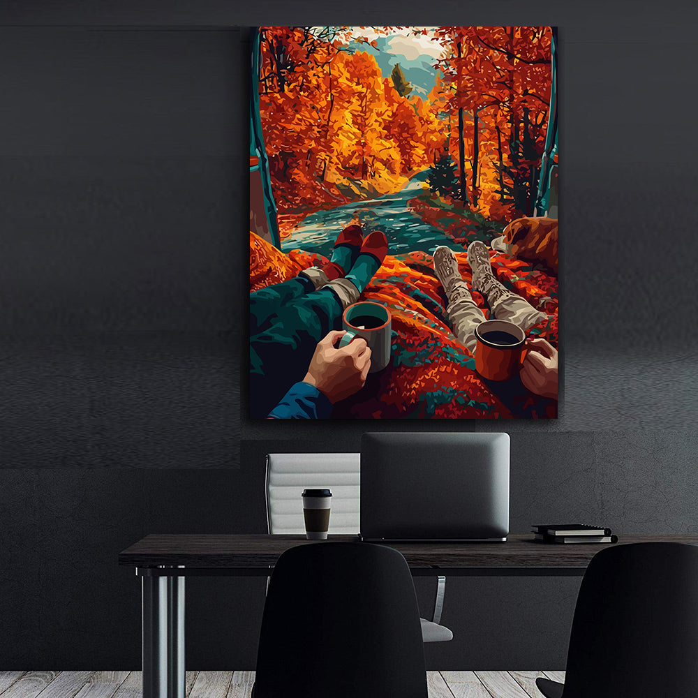 Set Pictură pe numere - Îndrăgostiți Toamna 6054