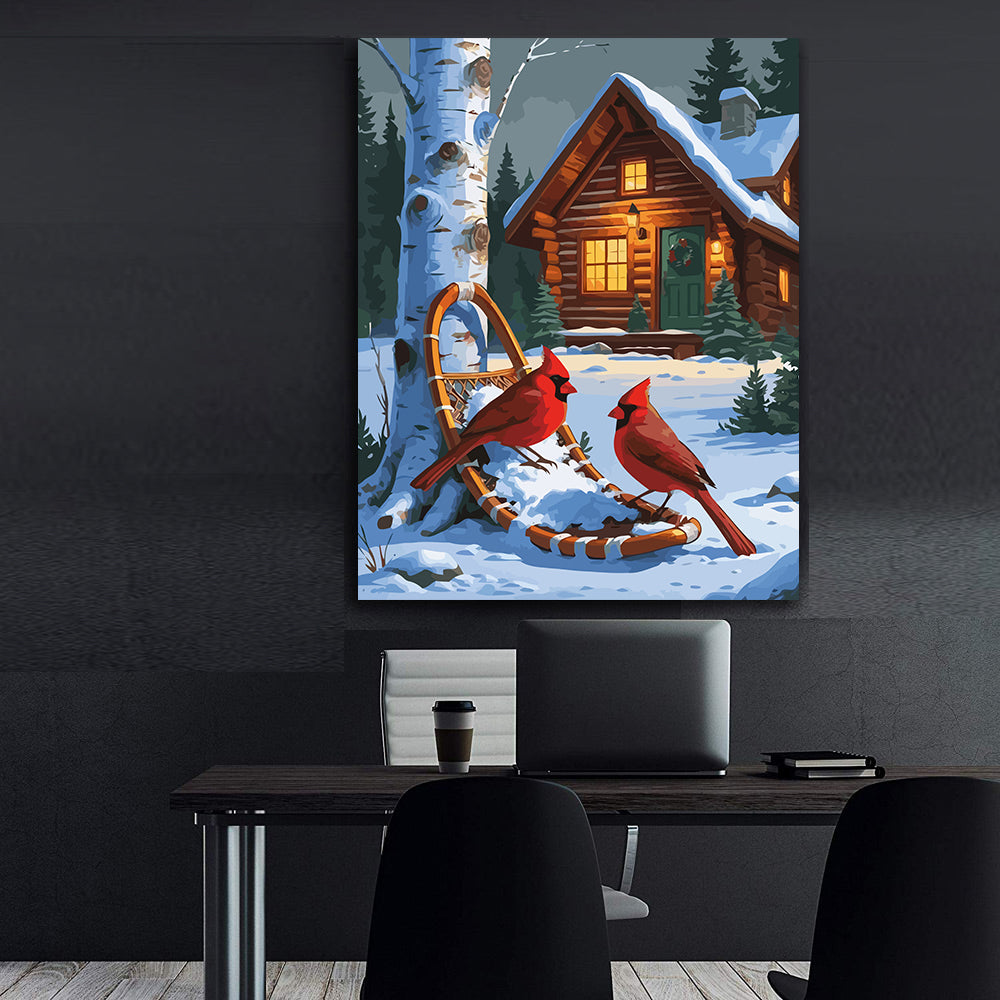 Set Pictură pe numere – Păsărele Iarna 6220