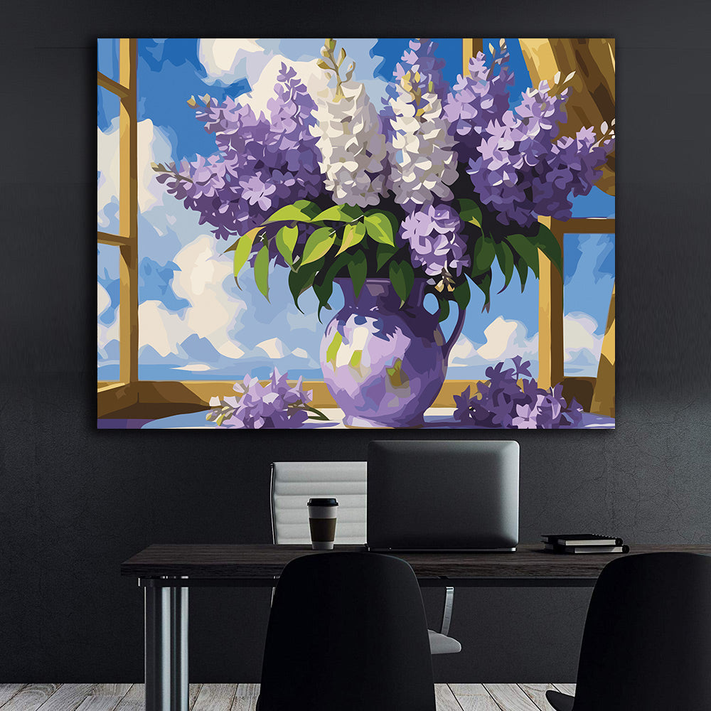 Pictura pe Numere – Liliac si nori 7117