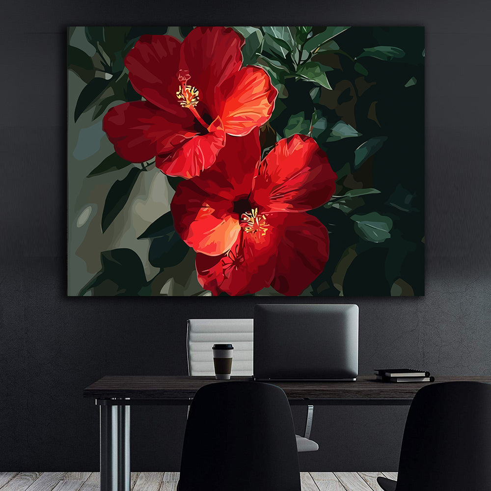 Pictura pe Numere – Rosu de Hibiscus 6562