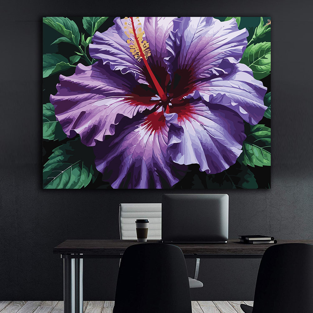 Pictura pe Numere – Hibiscus violet 7274