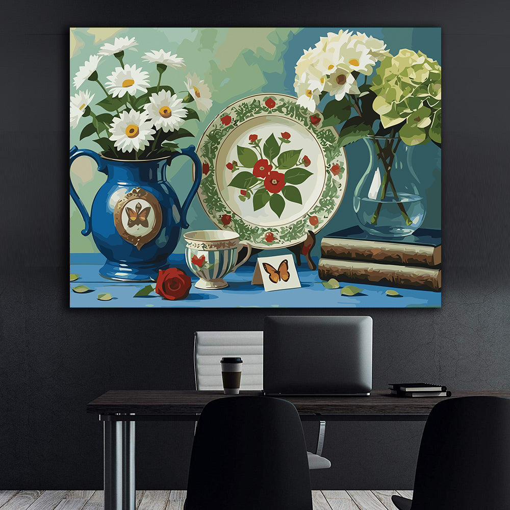 Pictura pe Numere – Flori si portelan 7227