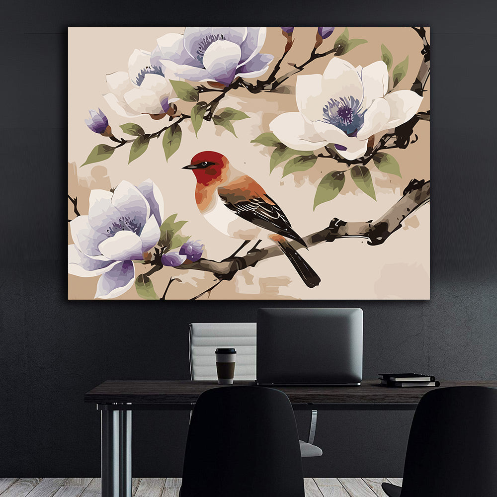 Pictura pe Numere – Pasare si magnolii 7275