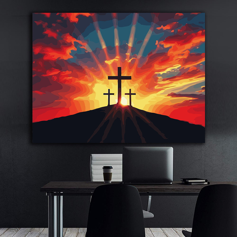 Set Pictură pe numere – Trei Cruci Pe Dealul Golgota 6360