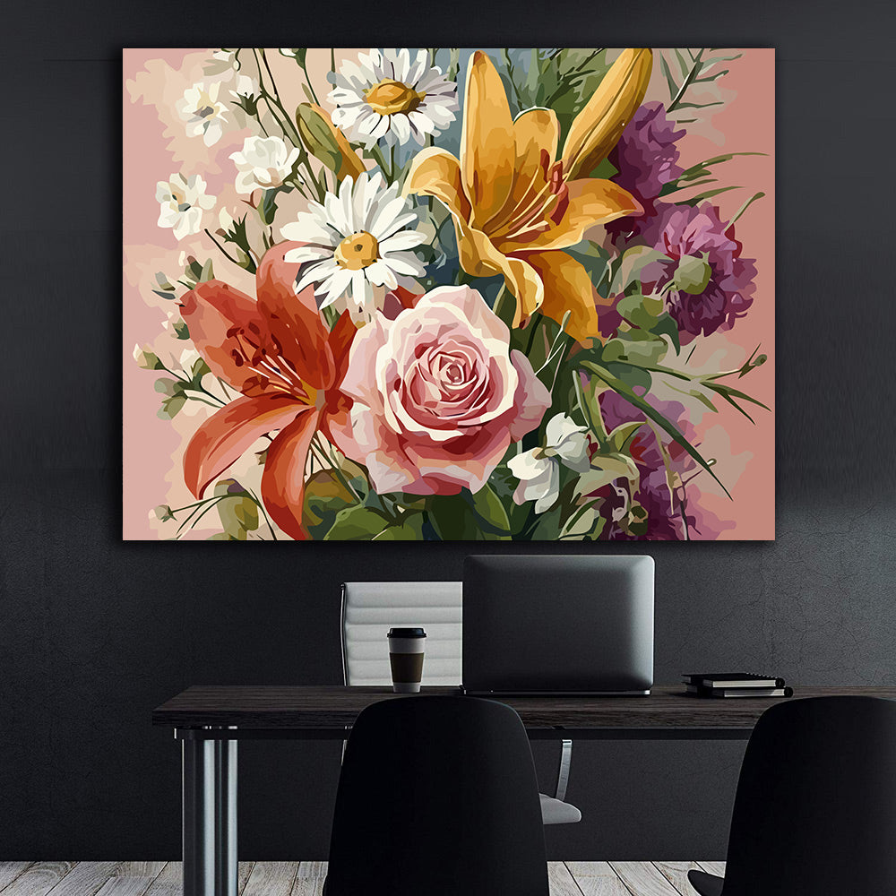 Pictura pe Numere – Buchet Colorat 6538
