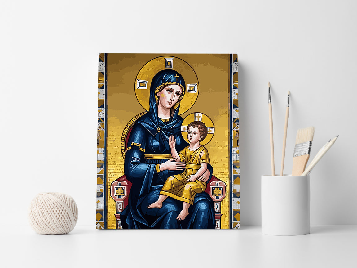 Set Pictură pe numere – Fecioara Maria Cu Pruncul Iisus 6371