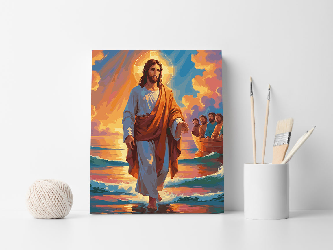 Set Pictură pe numere – Iisus Mergând Pe Apă 6395