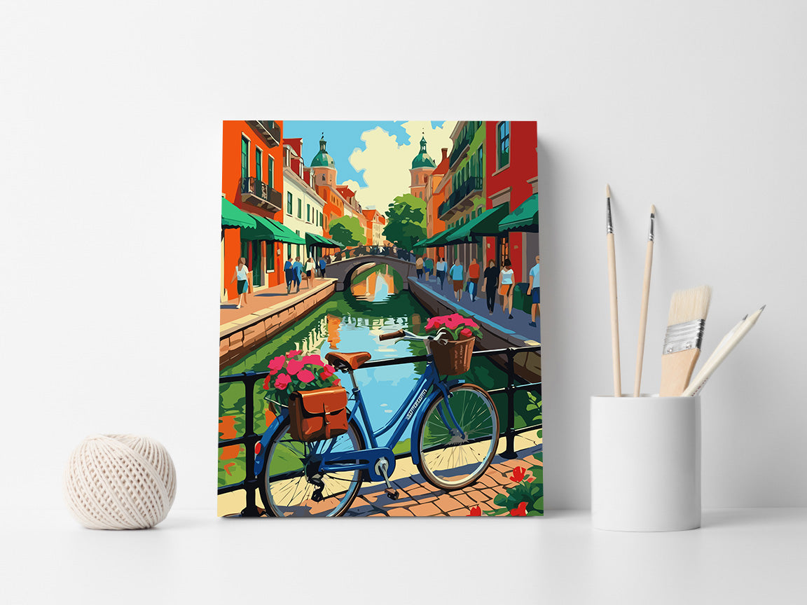 Set Pictură pe numere – Bicicletă Cu Flori 6453