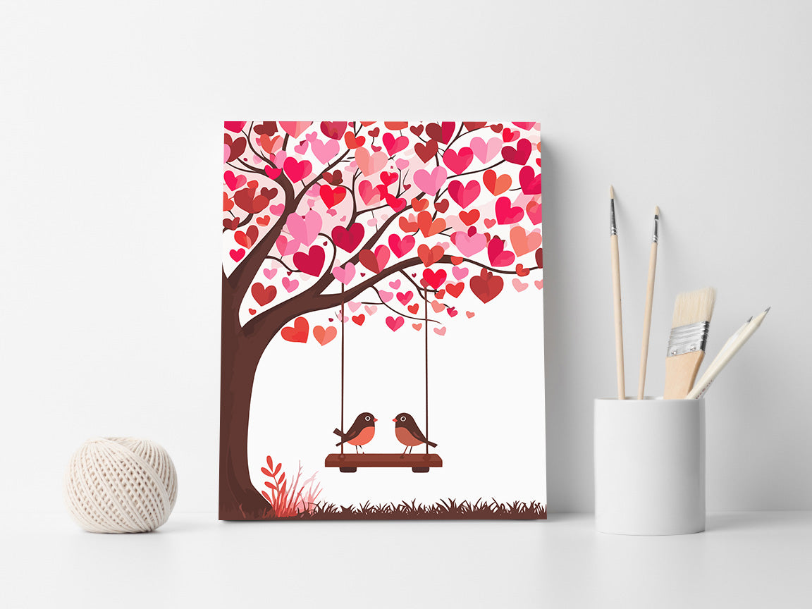 Set Pictură pe numere – Păsărele Îndrăgostite 6464