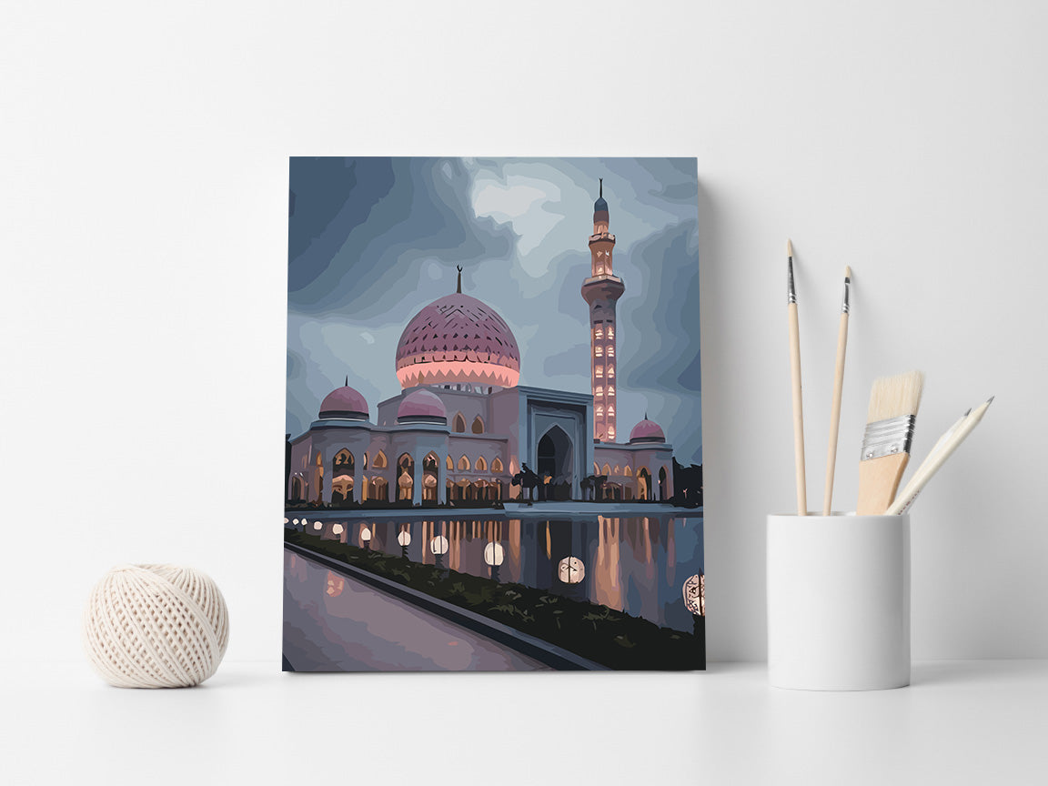 Set Pictură pe numere – Moscheea Roz La Amurg 6298