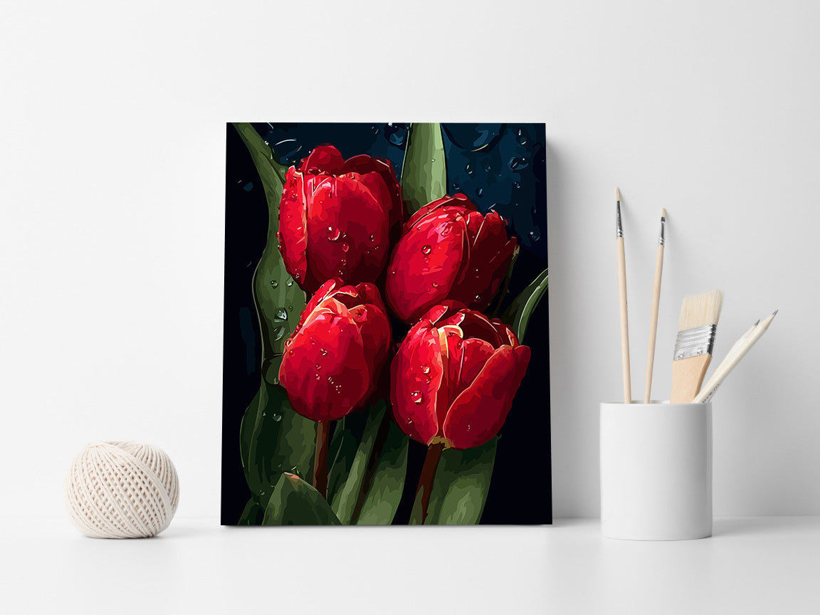 Pictura pe Numere Lalele Rosii 6517