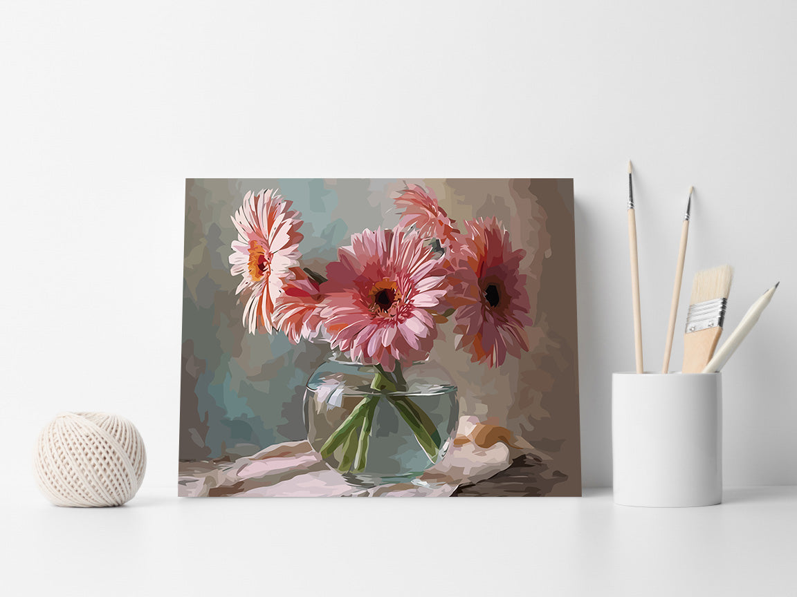 Pictura pe Numere Crizanteme Pastelate 6515
