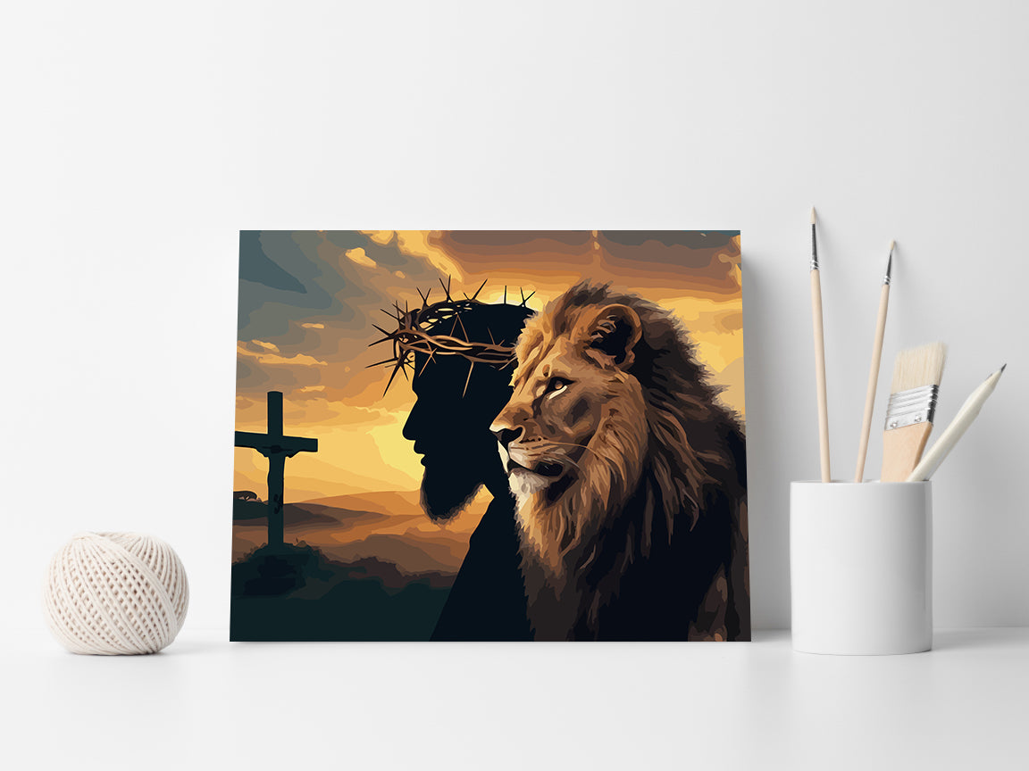Set Pictură pe numere – Leul Și Crucea 6296