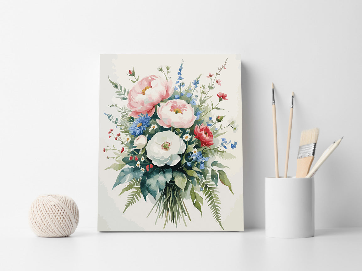 Pictura pe Numere – Buchet de bujori 6882
