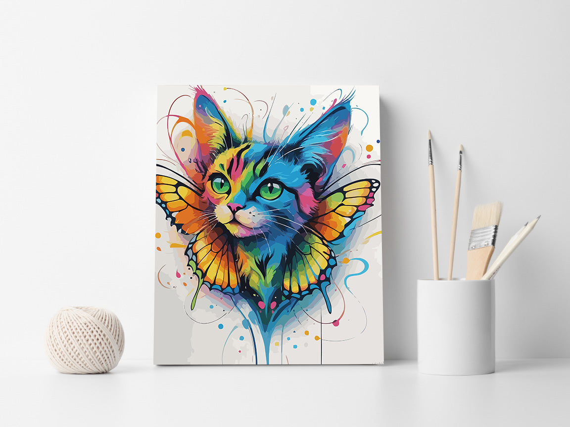Pictura pe Numere – Pisica fluture 7495