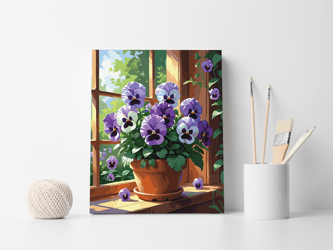 Pictura pe Numere – Panselute in soare 7074