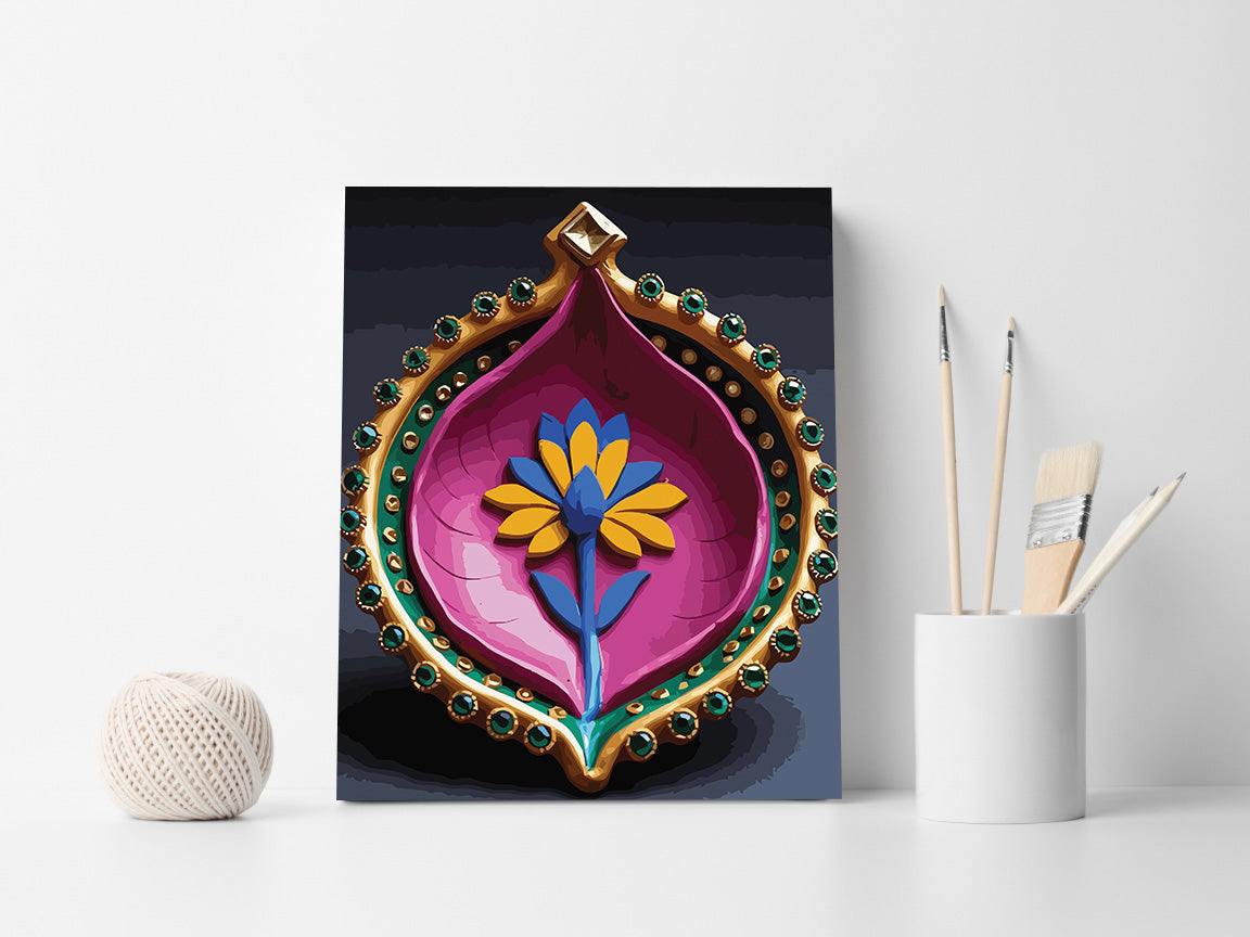 Pictura pe Numere – Floare de smarald 7023
