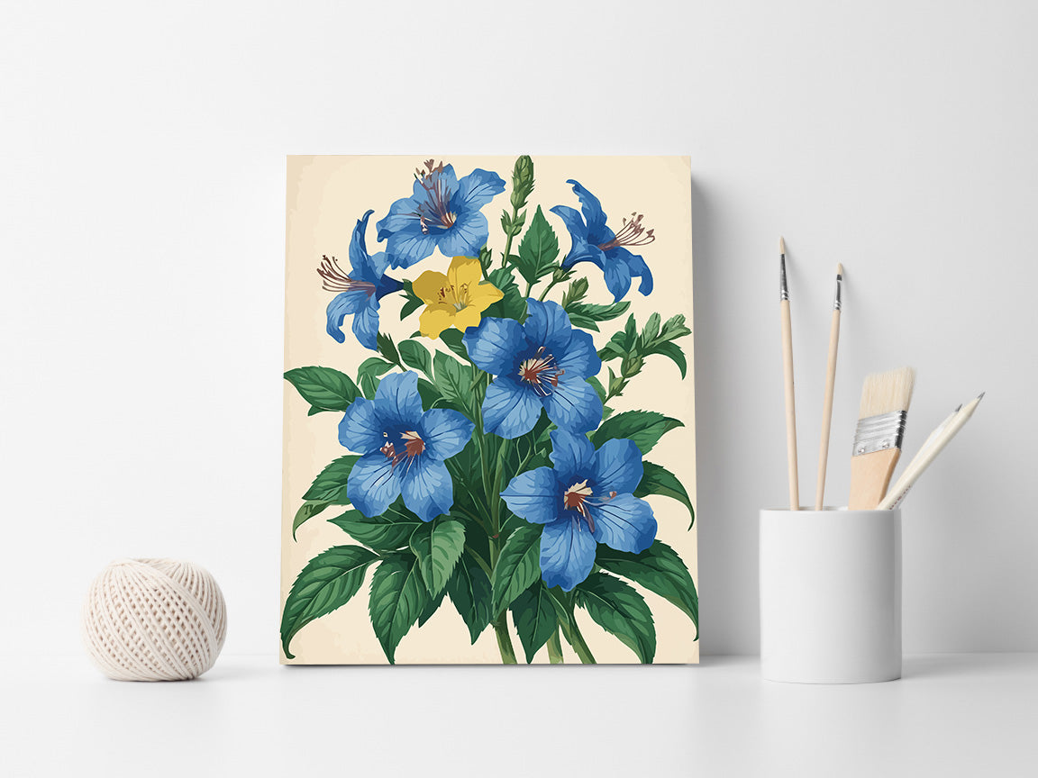 Pictura pe Numere – Hibiscus albastru 7250