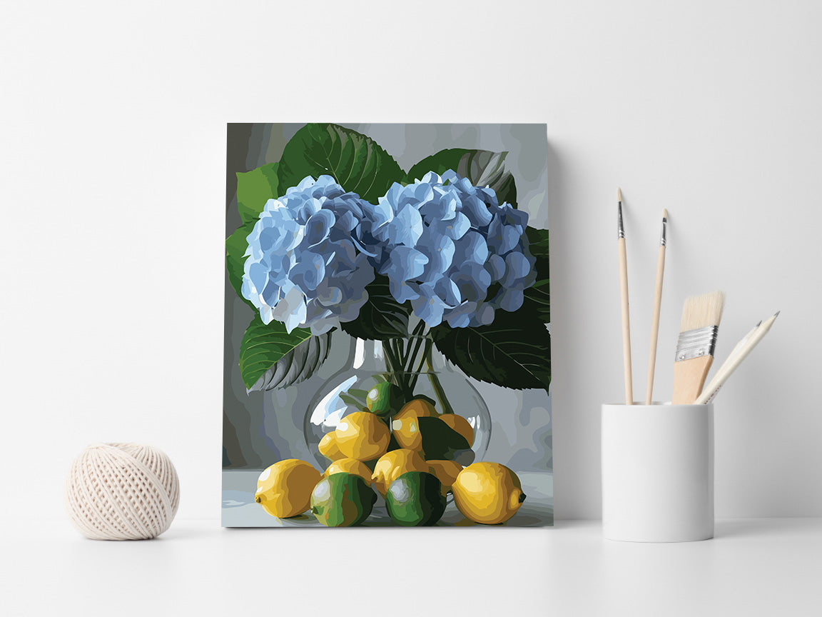 Pictura pe Numere – Hortensii si citrice 7239