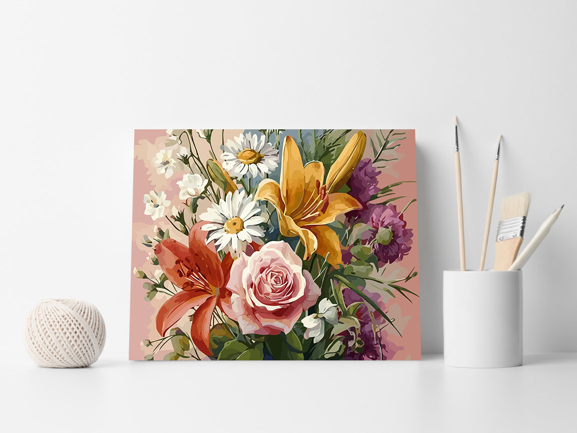 Pictura pe Numere – Buchet Colorat 6538