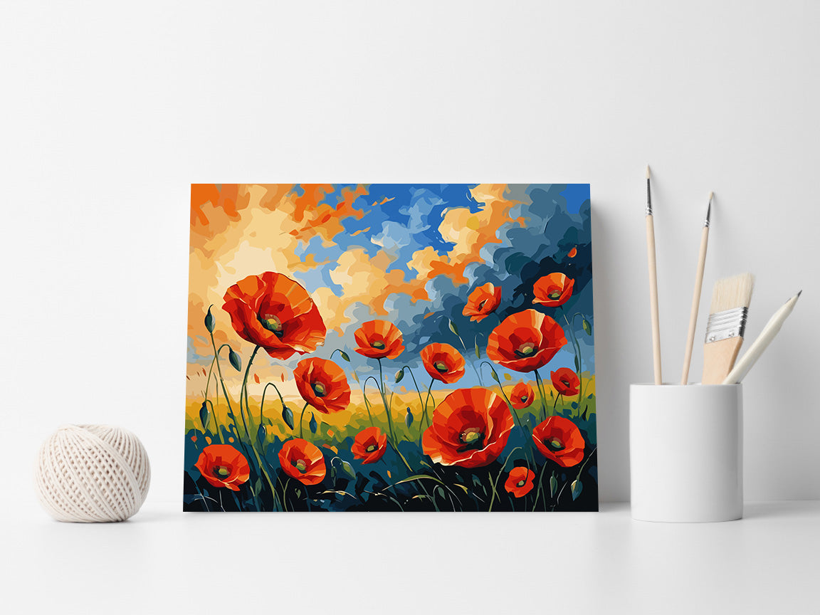 Set Pictură pe numere – Câmpie cu Maci 6687